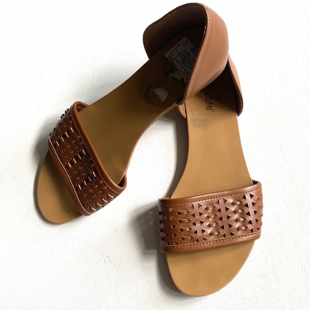 Nicole‎ Tan Open toed weaved design Sandals, Size 7 1/2